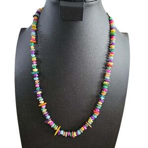 Gemstone Necklace In RAINBOW Colors 24"